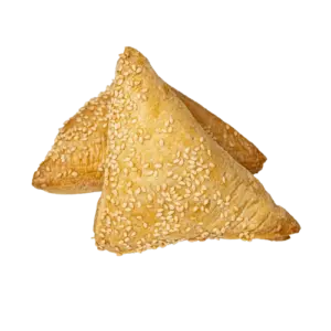 Pastry with bacon and omelette