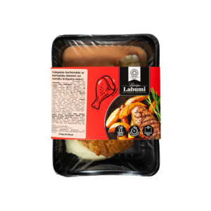 Cūkgaļas karbonāde ar kartupeļu biezeni un tomātu krējuma mērci