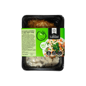 Kartupeļu pankūkas ar sēņu mērci