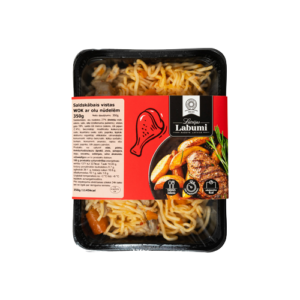 Saldskābais vistas WOK ar olu nūdelēm