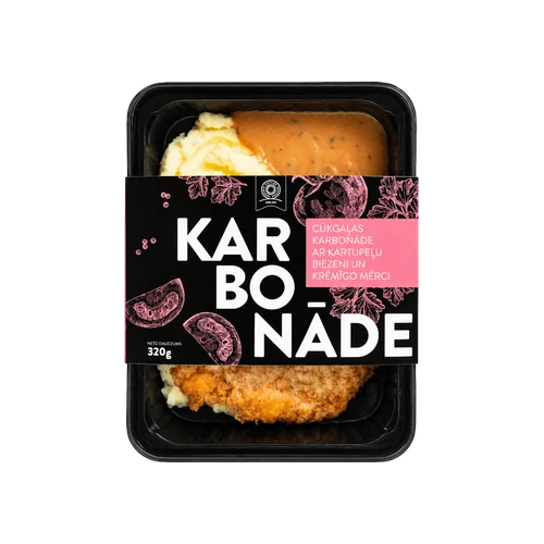 Cūkgaļas karbonāde ar kartupeļu biezeni un krēmīgo mērci 320 g iepakojumā