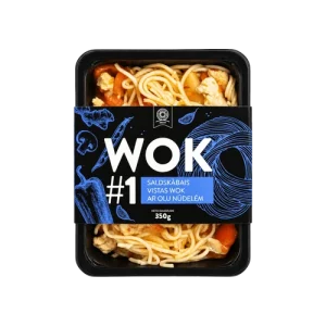 Saldskābais vistas WOK ar olu nūdelēm 350 g iepakojumā