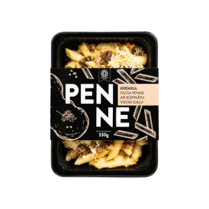 Krēmīgā pasta penne ar kūpinātu vistas gaļu 330 g iepakojumā