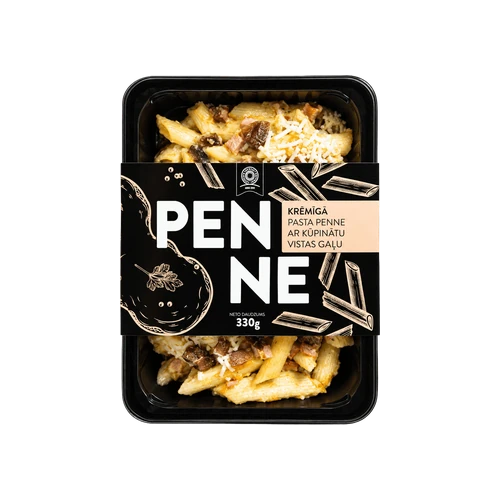 Krēmīgā pasta penne ar kūpinātu vistas gaļu 330 g iepakojumā