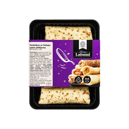 Pankūkas ar liellopu gaļas pildījumu 360 g iepakojumā
