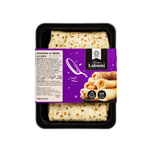 Pankūkas ar šķiņķa-siera pildījumu 360 g iepakojumā